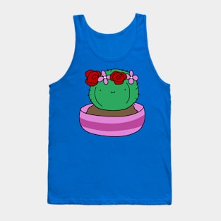 Little Cactus Wearing a Flower Crown Tank Top